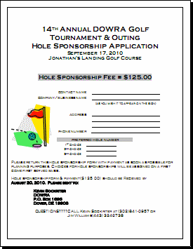 Hole Sponsor Application